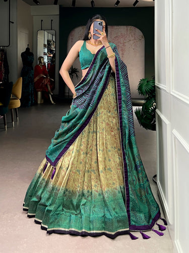 Firozi Printed Lehenga Choli with Dupatta ClothsVilla