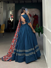 Load image into Gallery viewer, Firozi Pure Cotton Lehenga Choli Set with Purse ClothsVilla