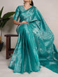 Load image into Gallery viewer, Firozi Timeless Kanjivaram Saree with Exquisite Zari Weaving ClothsVilla