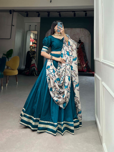 Alluring Firozi Vichitra Silk Lehenga Choli Set - Elegance Meets Sophistication ClothsVilla