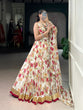 Load image into Gallery viewer, Floral Foil Print Chiffon Lehenga ClothsVilla
