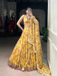 Load image into Gallery viewer, Floral Foil Print Chiffon Lehenga ClothsVilla