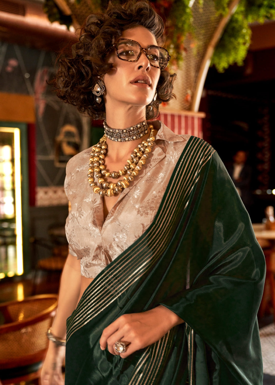 Forest Green Timeless Blended Silk Saree – A Perfect Blend of Tradition & Elegance ClothsVilla