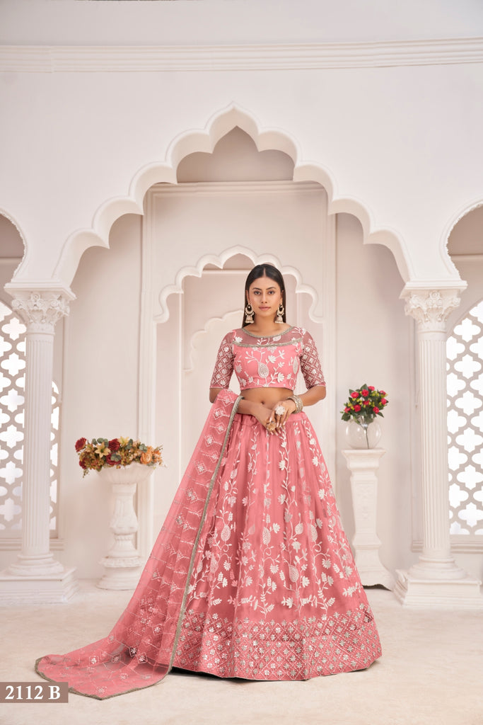 Gajari Elegant Butterfly Net Lehenga with Intricate Embroidery ClothsVilla