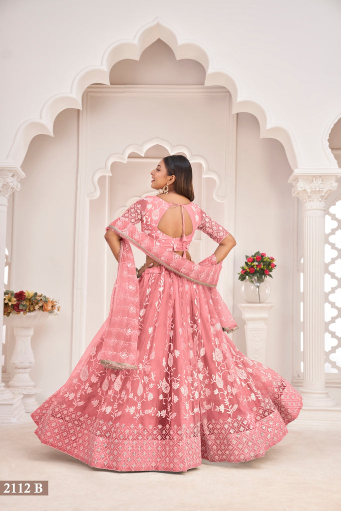 Gajari Elegant Butterfly Net Lehenga with Intricate Embroidery ClothsVilla