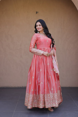 Gajari Fendi Luxury Silk Gown ClothsVilla