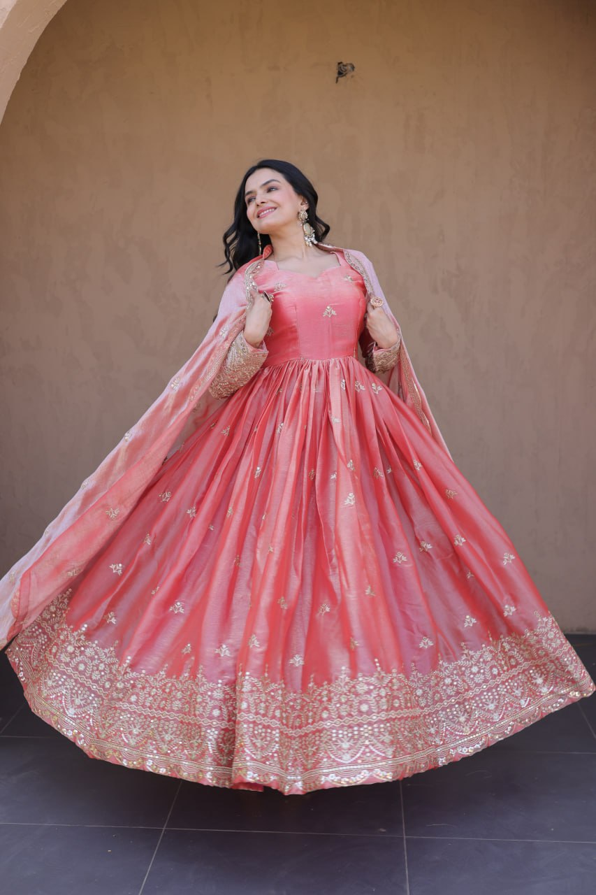Gajari Fendi Luxury Silk Gown ClothsVilla