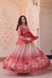Load image into Gallery viewer, Gajri Elegant Floral Cosmos Print Lehenga Set with Embroidered Peplum Top ClothsVilla