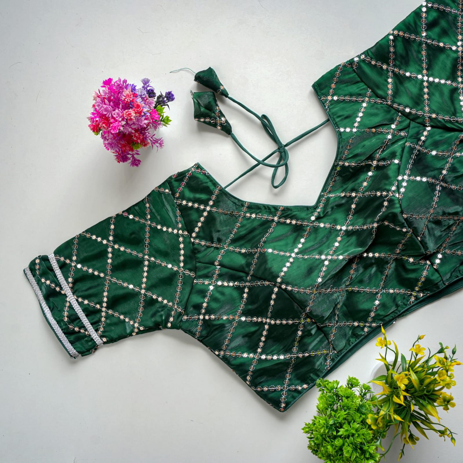 Geen Metalic Jimmy Choo Blouse with Exquisite Sequence Embroidery ClothsVilla Main image