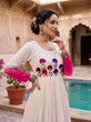 Load image into Gallery viewer, Georgette Gown with Woolen Thread Work ClothsVilla