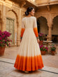 Load image into Gallery viewer, Georgette Gown with Woolen Thread Work ClothsVilla