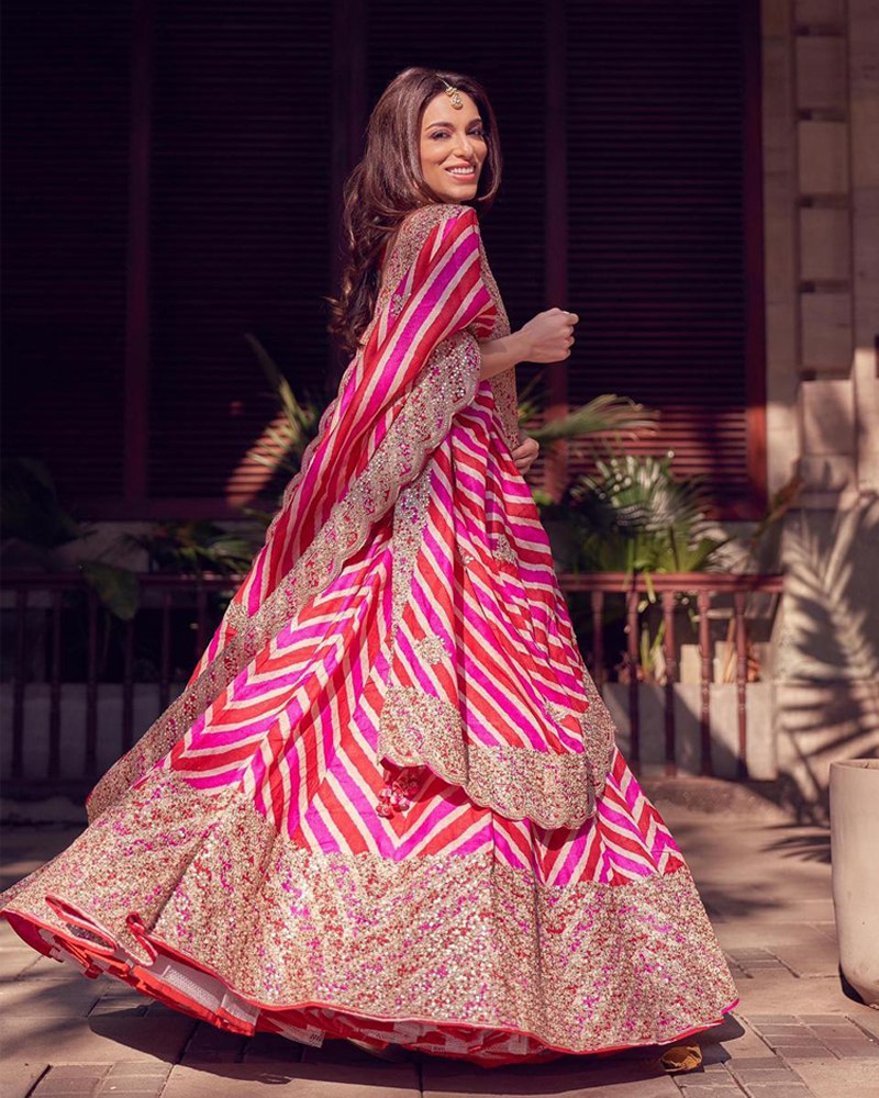 Georgette Lehenga Choli Set with Sequin Embroidery & Digital Print ClothsVilla Main image