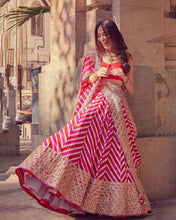 Load image into Gallery viewer, Georgette Lehenga Choli Set with Sequin Embroidery &amp; Digital Print ClothsVilla