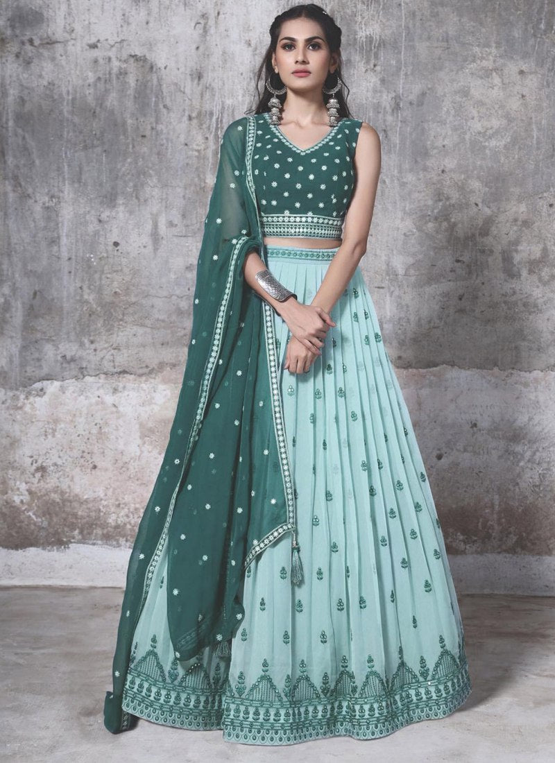 Georgette Lehenga Choli Set with Embroidery ClothsVilla Main image