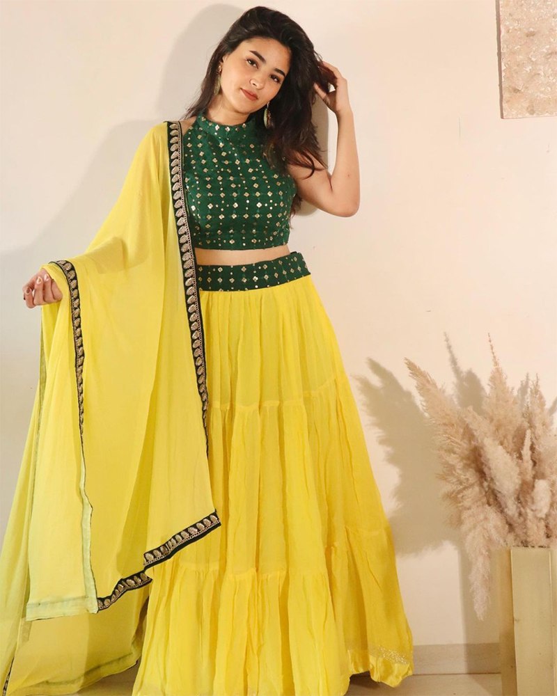 Georgette Lehenga Set with Embroidered Dupatta ClothsVilla Main image