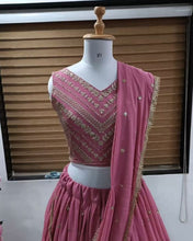 Load image into Gallery viewer, Georgette Lehenga with Exquisite Sequined Embroidery ClothsVilla