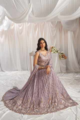 Georgette Sequin Embroidered Semi-Stitched Lehenga Choli with Dupatta Clothsvilla