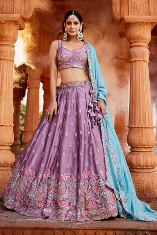 Georgette Sequins Embroidered Semi-Stitched Lehenga Choli with Dupatta Clothsvilla