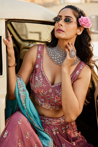 Georgette Sequins Embroidered Semi-Stitched Lehenga Choli with Dupatta Clothsvilla