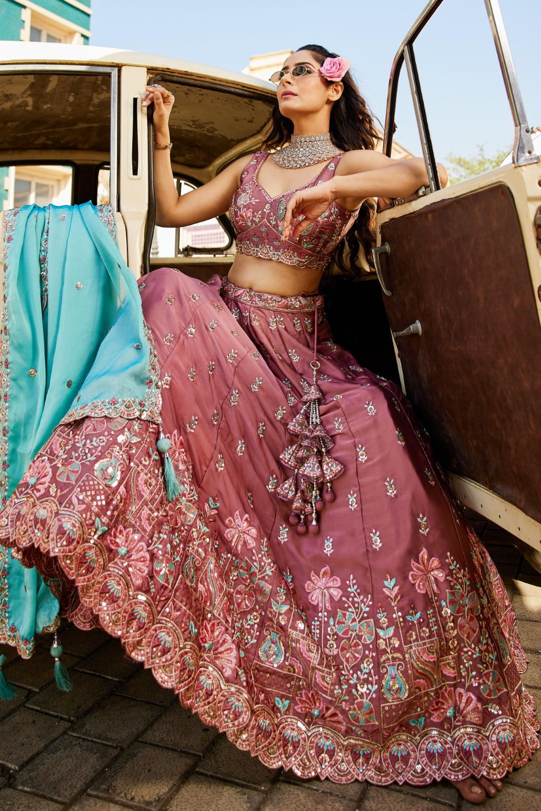 Georgette Sequins Embroidered Semi-Stitched Lehenga Choli with Dupatta Clothsvilla