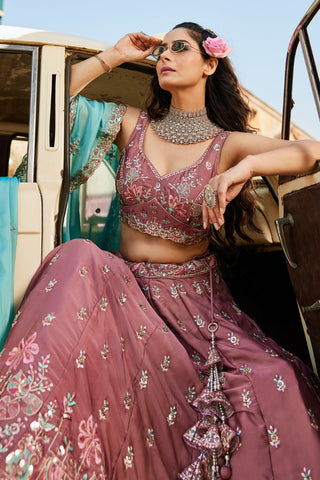 Georgette Sequins Embroidered Semi-Stitched Lehenga Choli with Dupatta Clothsvilla