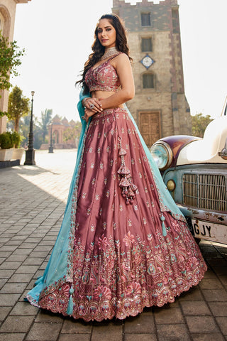 Georgette Sequins Embroidered Semi-Stitched Lehenga Choli with Dupatta Clothsvilla