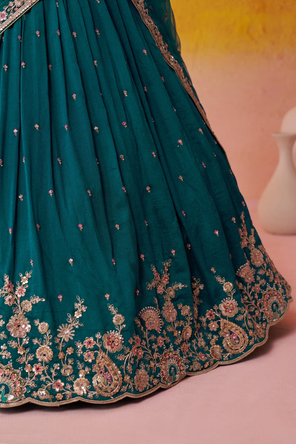 Georgette Sequins Thread & Embroidered Semi-Stitched Lehenga & Unstitched Blouse With Dupatta Clothsvilla
