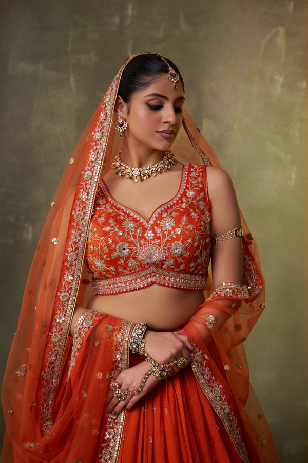 Georgette Sequins Thread & Embroidered Semi-Stitched Lehenga & Unstitched Blouse With Dupatta Clothsvilla