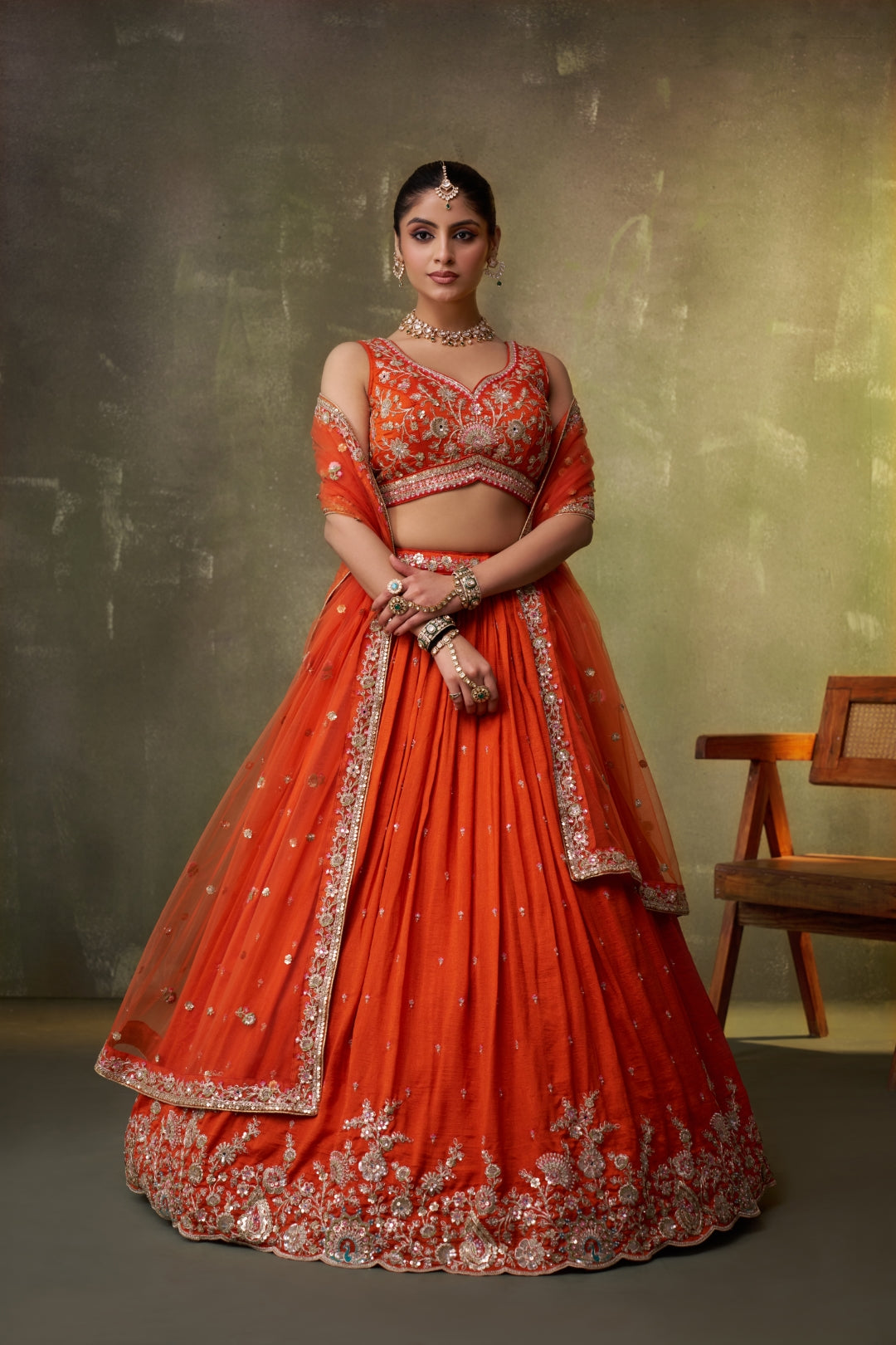 Georgette Sequins Thread & Embroidered Semi-Stitched Lehenga & Unstitched Blouse With Dupatta Clothsvilla