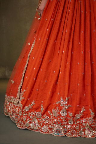 Georgette Sequins Thread & Embroidered Semi-Stitched Lehenga & Unstitched Blouse With Dupatta Clothsvilla
