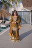 Gold Chiffon Embroidered Sharara Set ClothsVilla