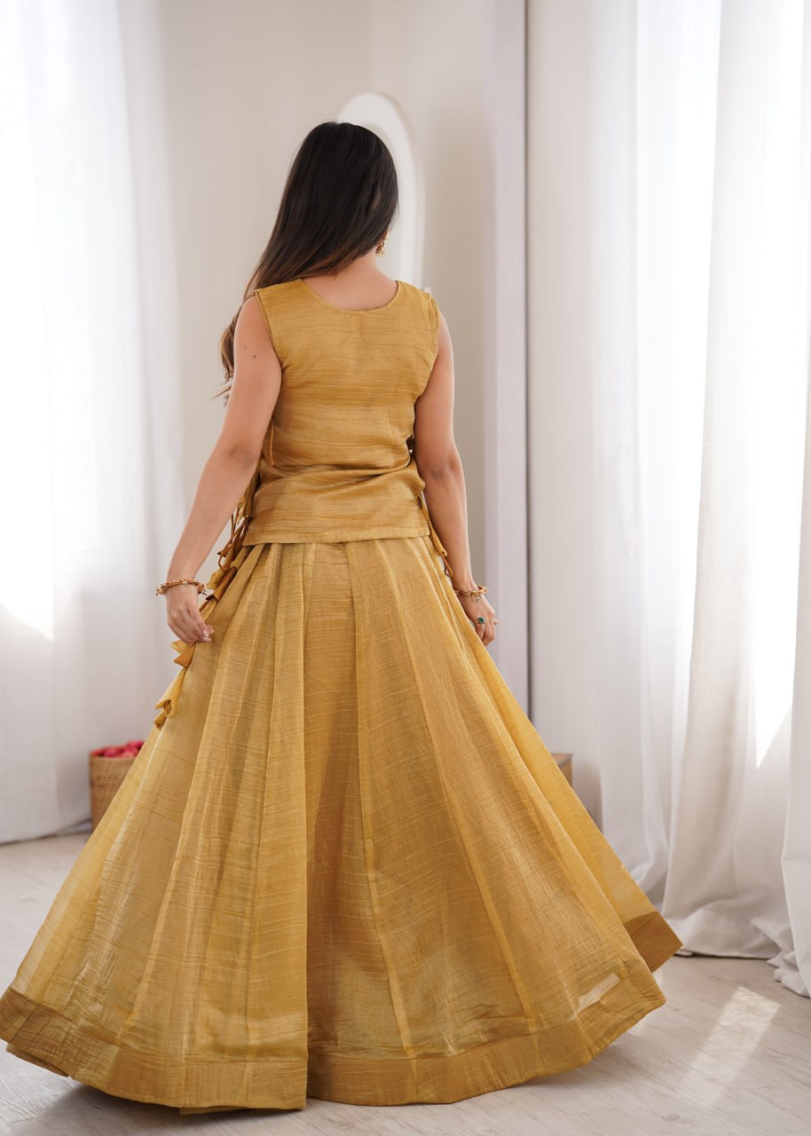 Gold Salsa Crush Lehenga Choli ClothsVilla