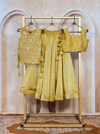 Gold Salsa Crush Lehenga Choli ClothsVilla