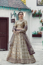 Load image into Gallery viewer, Gold Shimmering Faux Georgette Sequins Lehenga Set with Can-Can ClothsVilla