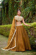 Load image into Gallery viewer, Gold Silk Sequins &amp; Thread Embroidered Lehenga Choli Set ClothsVilla