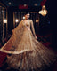 Gold Sparkling Kasturi Silk Georgette Lehenga Set with Sequins & Dori Work — Perfect for Weddings & Special Events ClothsVilla