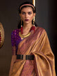 Load image into Gallery viewer, Golden Elegant Banarasi Silk Blend Woven Saree with Tassel Detailing ClothsVilla