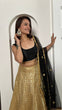 Load image into Gallery viewer, Golden Festive Sparkle – Kasturi Silk Sequin Lehenga Set ClothsVilla