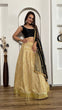 Load image into Gallery viewer, Golden Festive Sparkle – Kasturi Silk Sequin Lehenga Set ClothsVilla