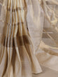 Load image into Gallery viewer, Off White Luxurious Gold Tissue Zari Woven Saree Set – Unstitched Blouse Included ClothsVilla