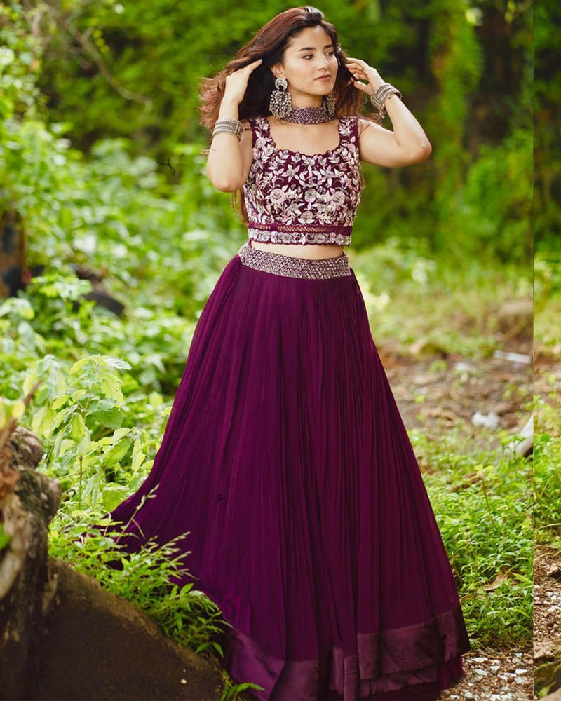 Gorgeous Georgette Lehenga Choli Set with Dupatta ClothsVilla