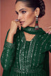 Load image into Gallery viewer, Gown for Parties: Green with Exquisite Embroidery