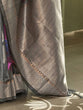 Load image into Gallery viewer, Gray Banarasi Silk Blend Saree with Unstitched Blouse Piece ClothsVilla