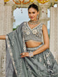 Load image into Gallery viewer, Gray Designer Organza Sequin &amp; Embroidery Work Lehenga Choli with Dupatta – 4Meter Grand Flair, Fully Stitched ClothsVilla