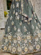 Load image into Gallery viewer, Gray Designer Organza Sequin &amp; Embroidery Work Lehenga Choli with Dupatta – 4Meter Grand Flair, Fully Stitched ClothsVilla