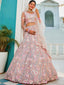 Gray Double Sequin Embroidered Net Lehenga Choli Dupatta Set with Mirror & Thread Work ClothsVilla