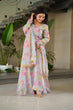 Load image into Gallery viewer, Gray Elegant Faux Georgette Digital Print Gown Set with Dupatta Clothsvilla