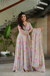 Load image into Gallery viewer, Gray Elegant Faux Georgette Digital Print Gown Set with Dupatta Clothsvilla