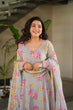 Load image into Gallery viewer, Gray Elegant Faux Georgette Digital Print Gown Set with Dupatta Clothsvilla