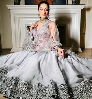 Gray Elegant Faux Georgette Sharara Set ClothsVilla